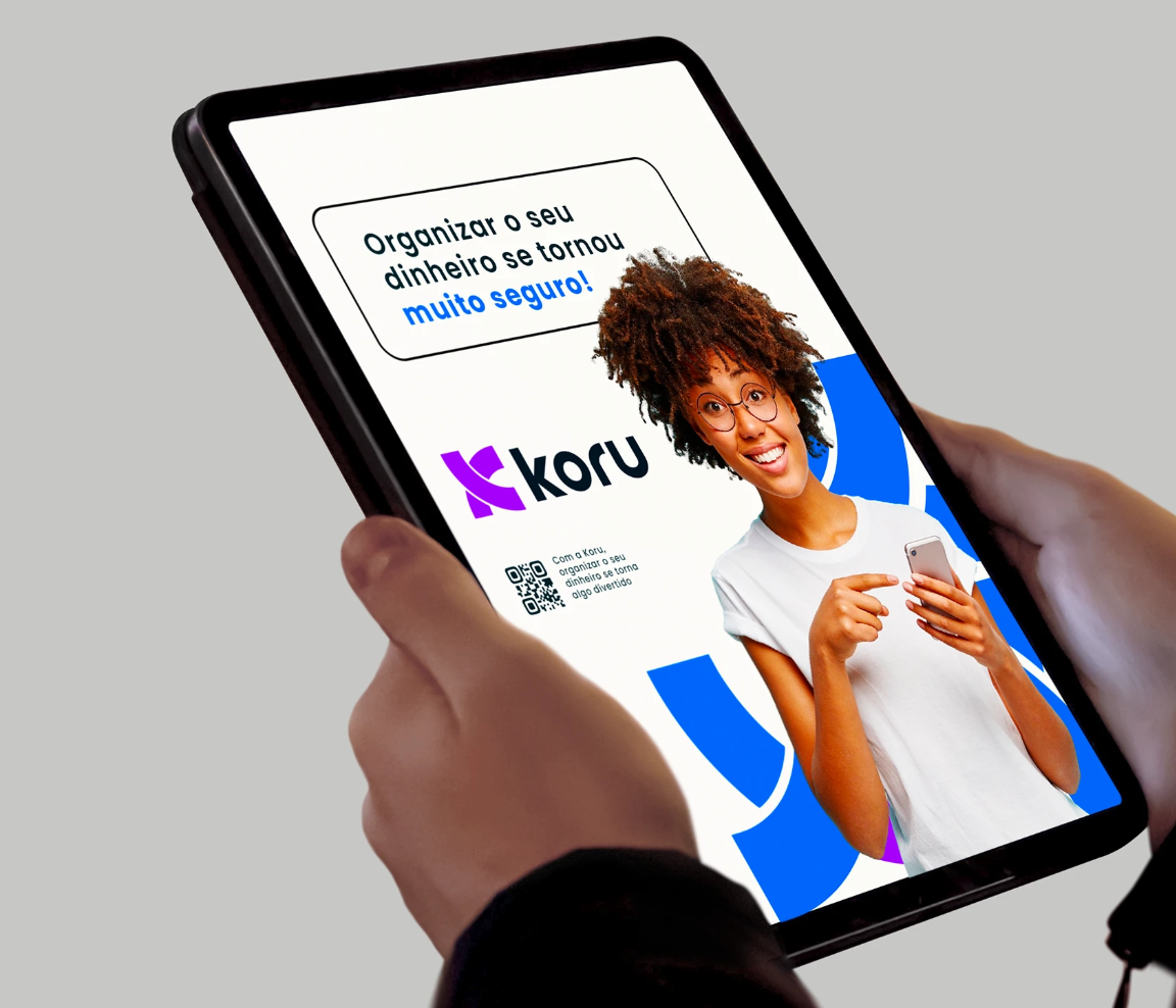 Aplicação Koru apresentada num tablet